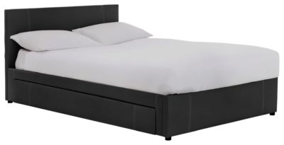 Hygena - Keating 1 Drawer Black - Bed Frame - Kingsize